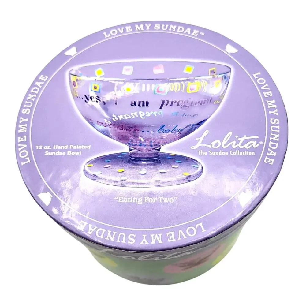 Lolita Sundae Bowl Eating for Two Hand Painted Ice Cream Dish 12 oz